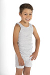Knaben Boxershorts weiss Bio Baumwolle Silbergestrick